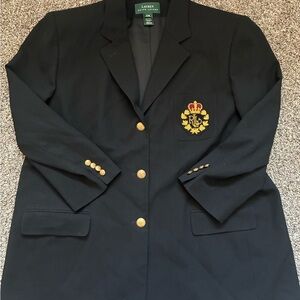Ralph Lauren Black Blazer with crest gold buttons